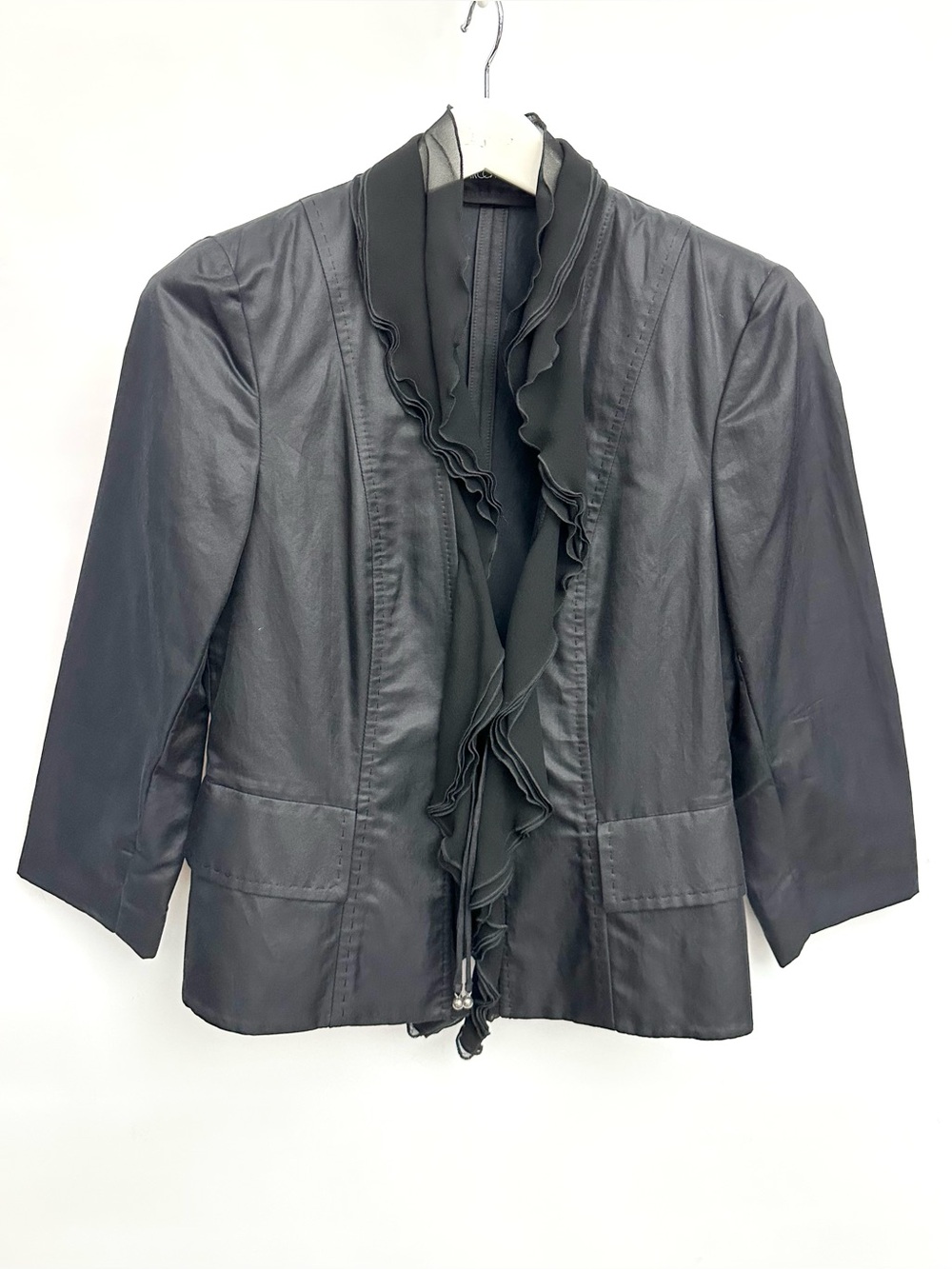 Marc Cain Silk Blend ruffle blazer